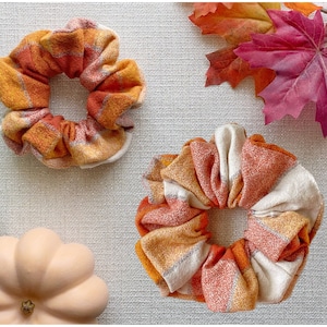 XL Oversized Plaid Scrunchie | Fall Flannel Scrunchie | Matching Dog & Owner Scrunchie | Fall Hair Accessory | Flannel Hair Tie