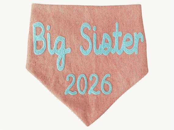 Custom Dog Bandana | Personalized Pet Bandana | Hand Embroidered Felt Bandana | Dog Pregnancy Announcement | Dog Birthday Bandana | Dog Gift