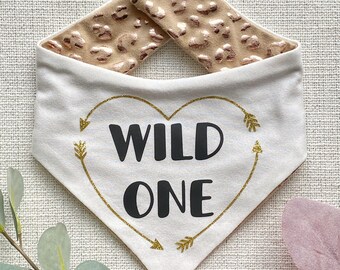 Animal Print Dog Bandana | Wild One Dog Bandana | Reversible Leopard Print Dog Bandana | Matching Dog Owner Bandana