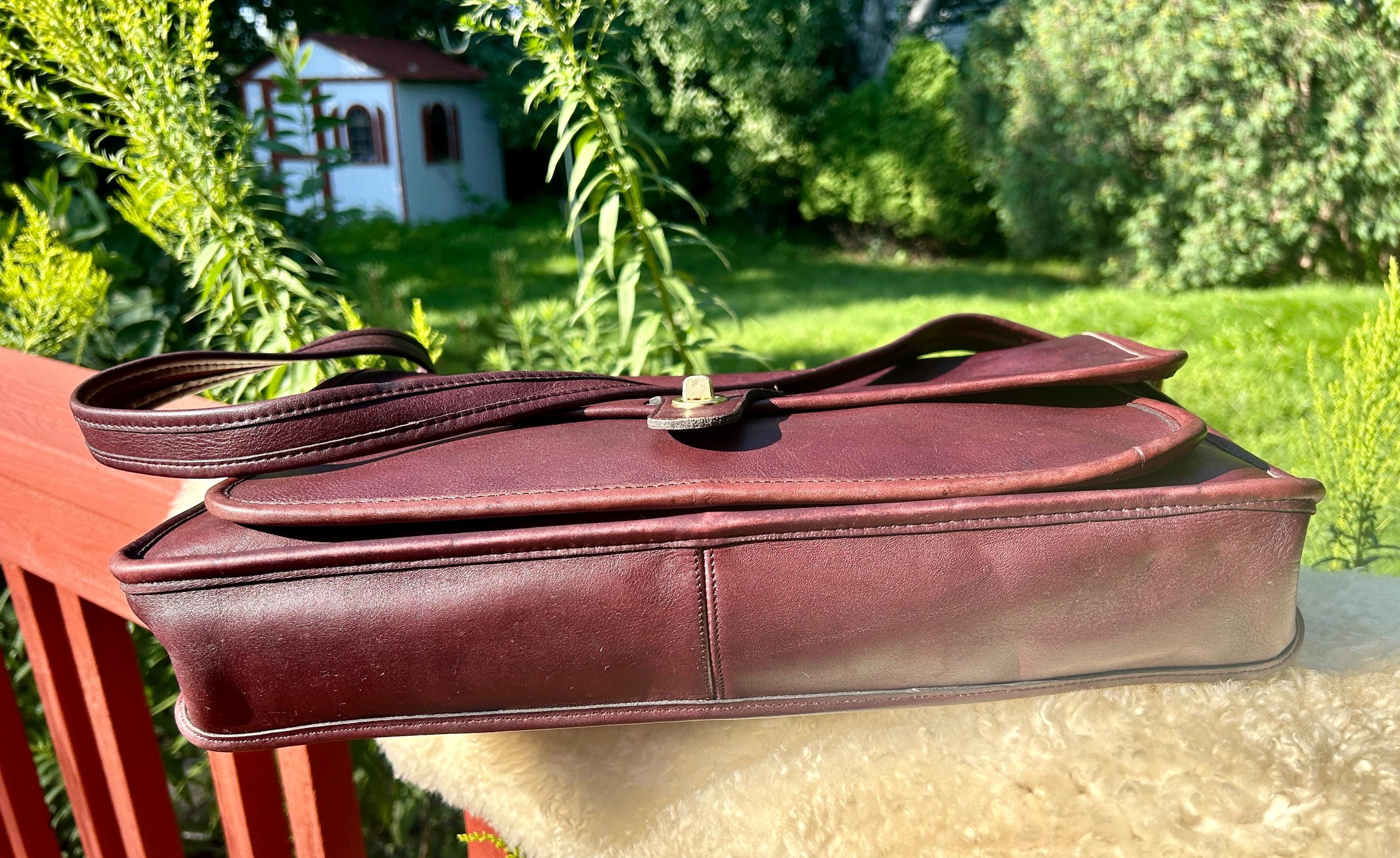Vintage Coach Rare Burgundy Metropolitan Briefcase Style 5180 Made 