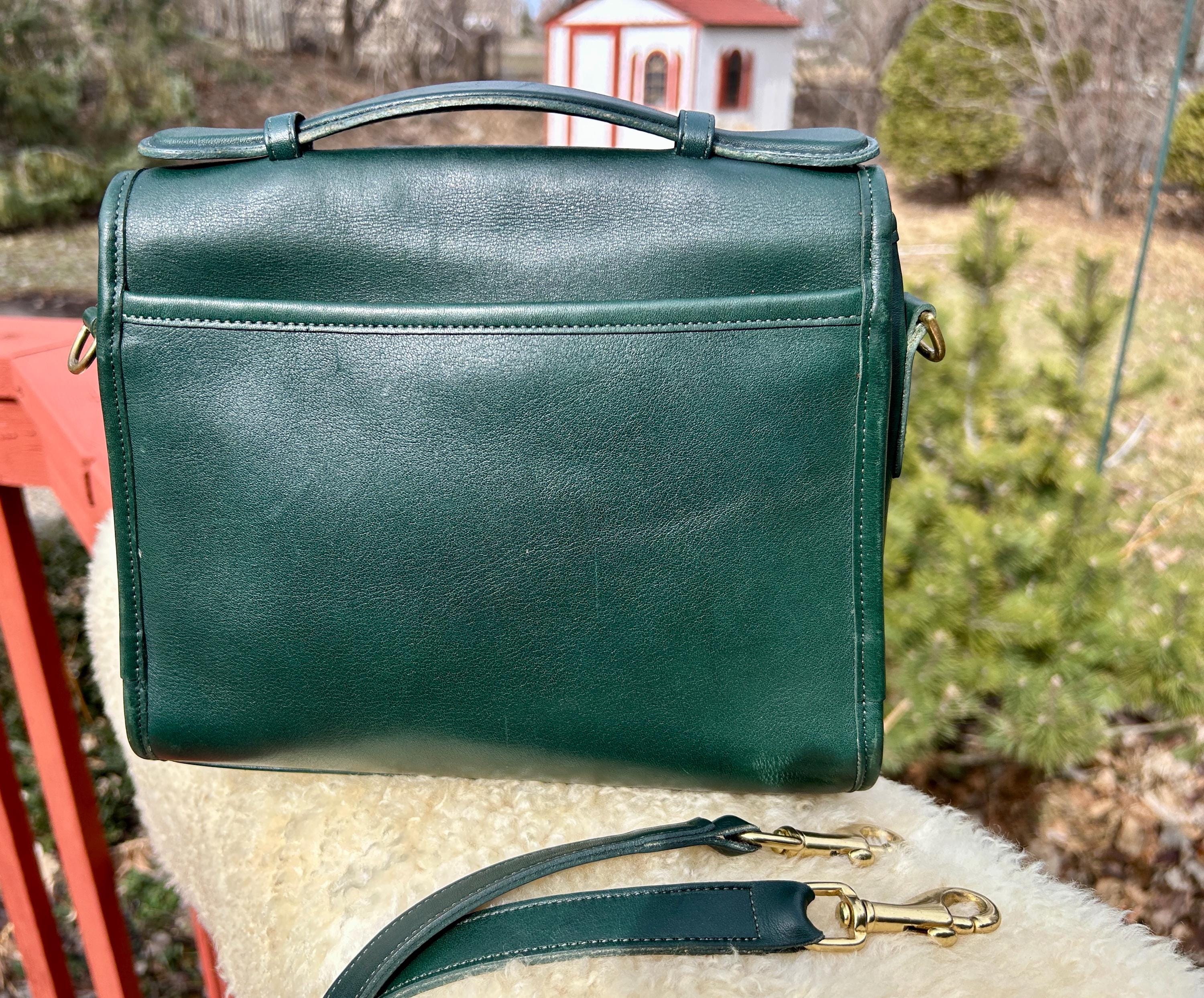 Vintage Coach Bottle Green Court Bag Style 9870 USA Made - Etsy