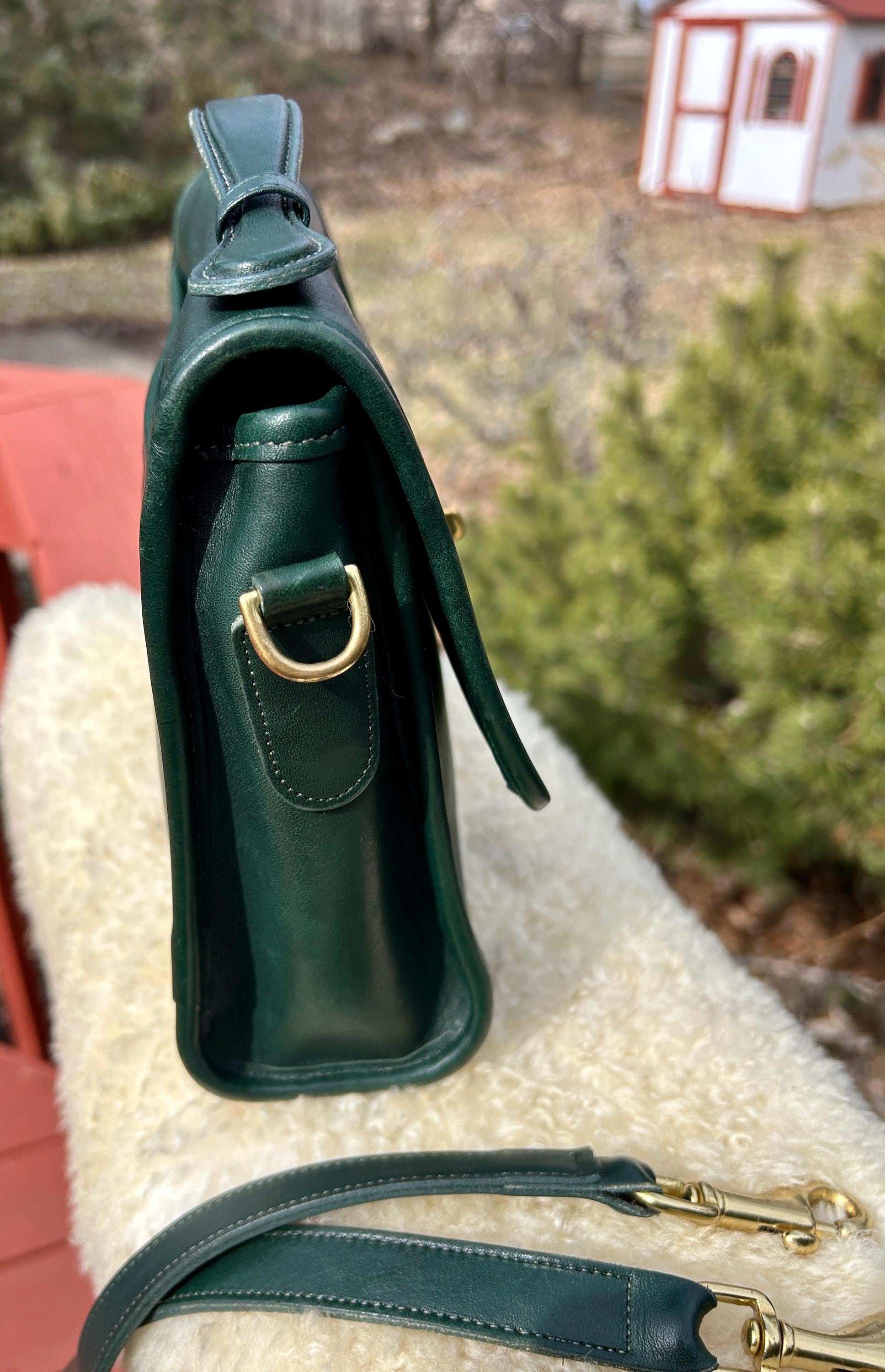 バッグ OLD COACH multi case green all leather Vintage Coach Bottle Green Court Bag Style 9870 USA Made - Etsy