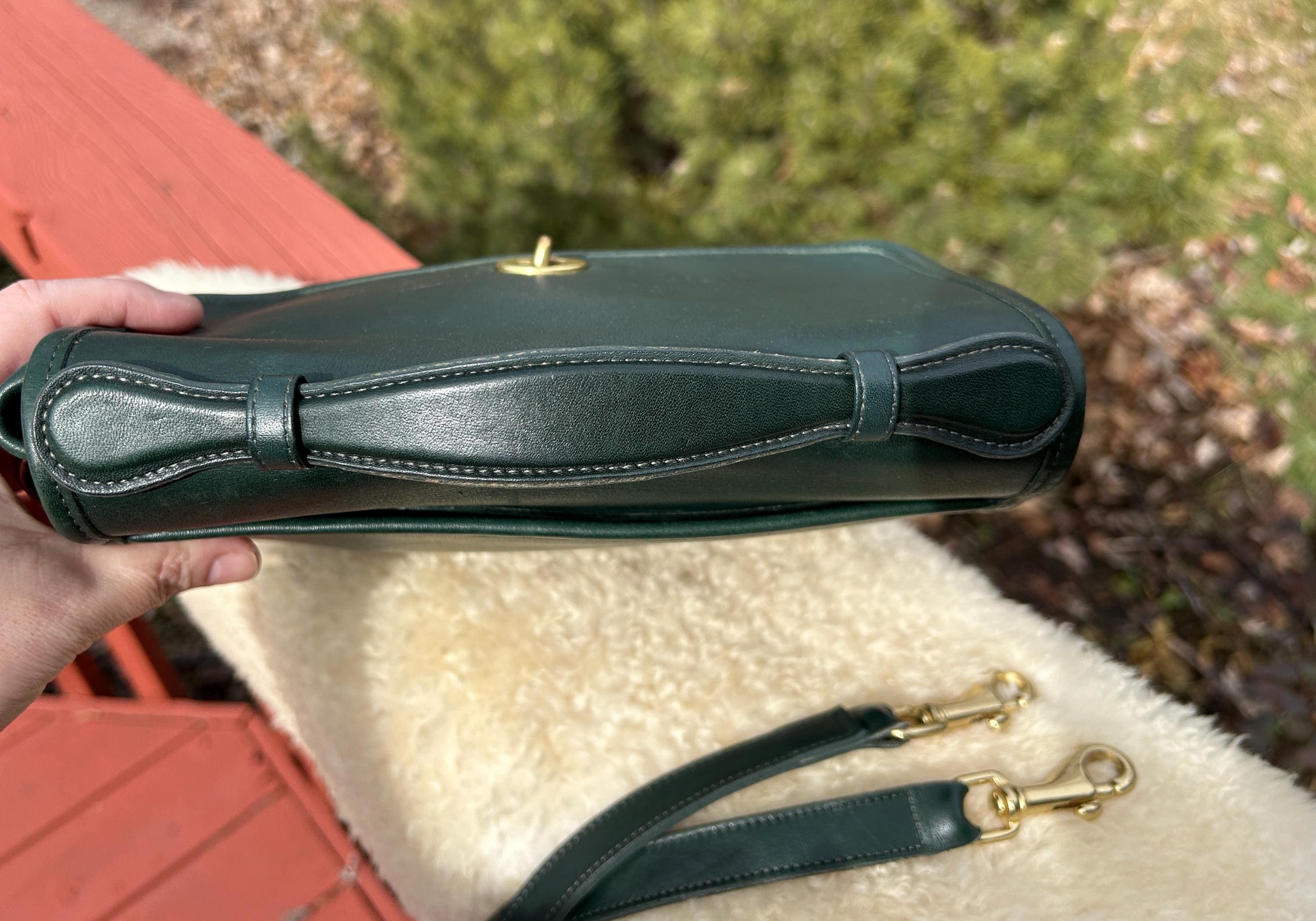 Vintage Coach Bottle Green Court Bag Style 9870 USA Made - Etsy