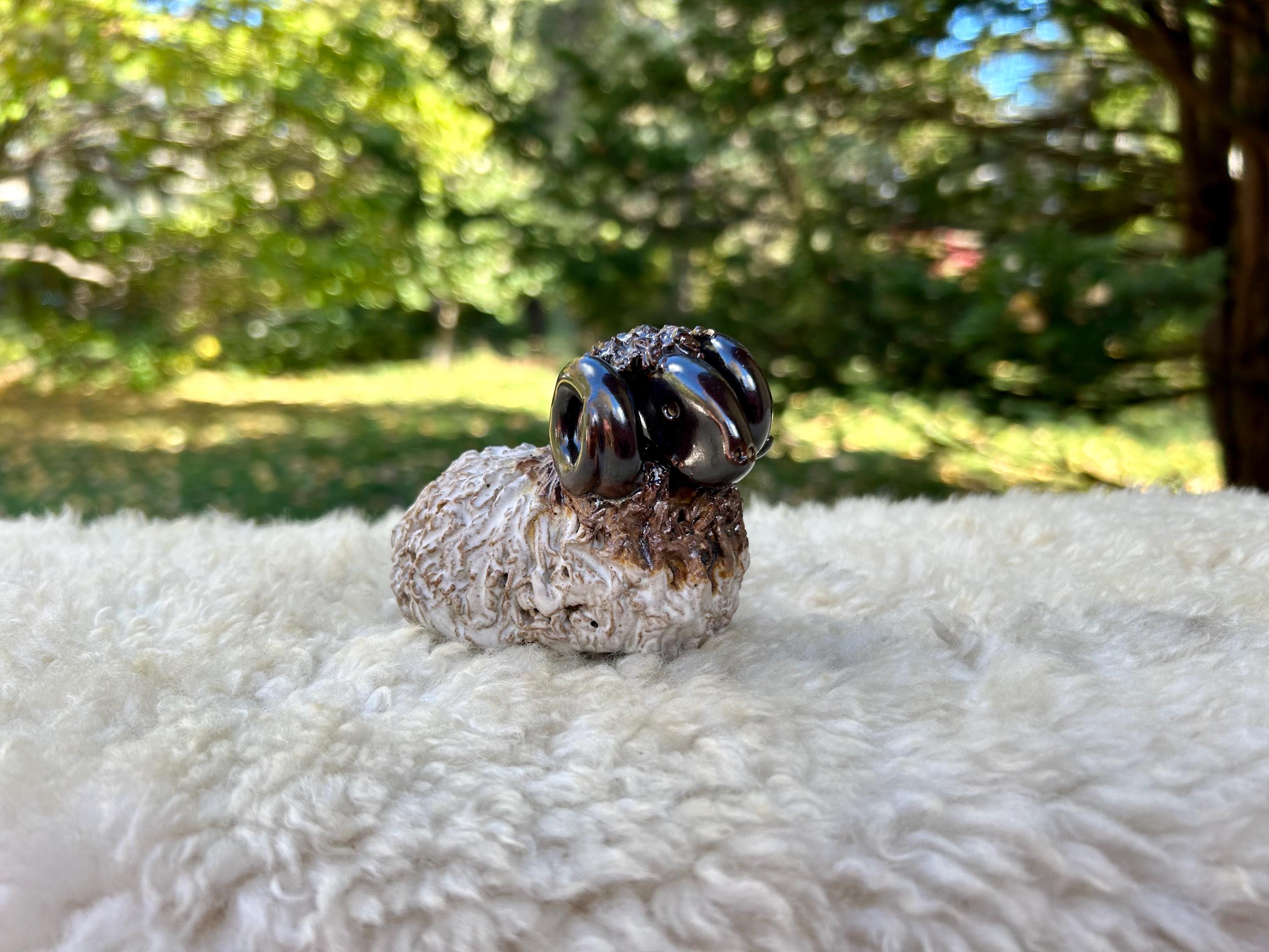 Ceramic White Ram - Etsy