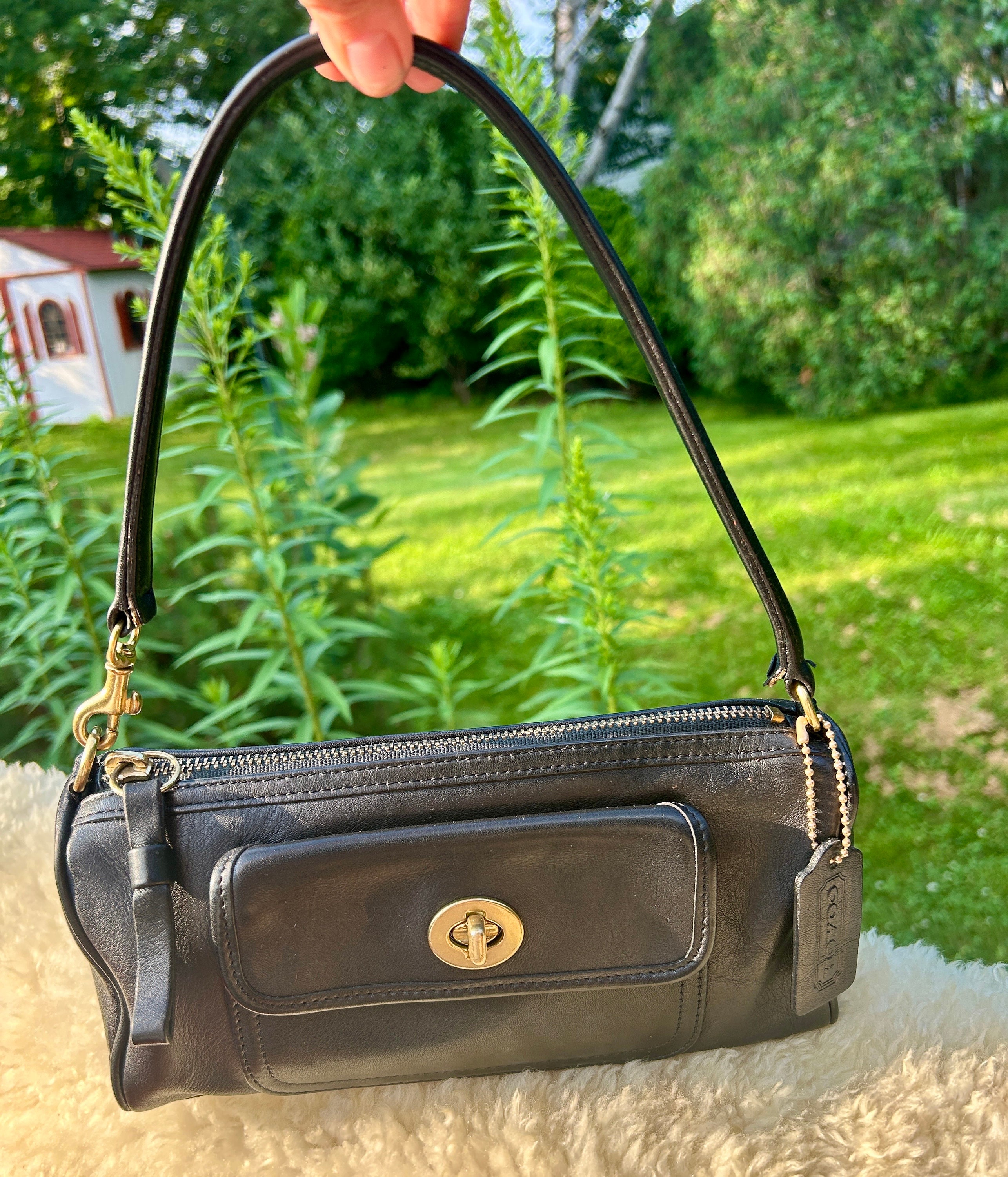 特価商品  Vintage Coach Penelope Demi Bag Purse Style 9712 Black With バッグ