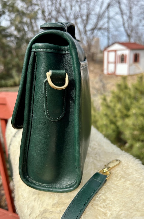 希少✨Vintage Coach Handbag Green Signature Vintage Coach Bottle Green Court Bag Style 9870 USA Made - Etsy