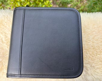 Vintage Coach Black Leather Zip Coin Wallet Case Purse - Etsy