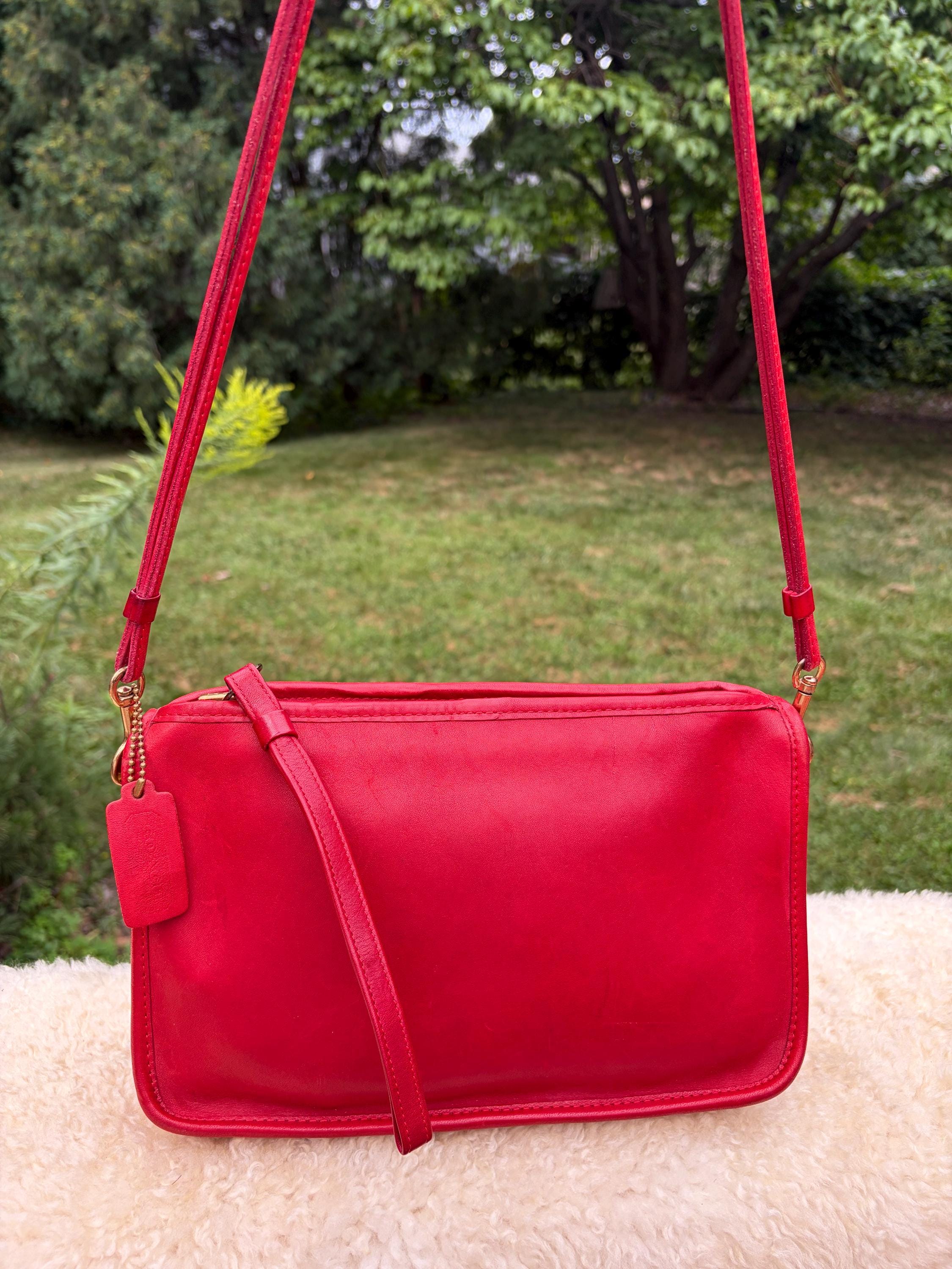 Red Vintage Coach - Etsy