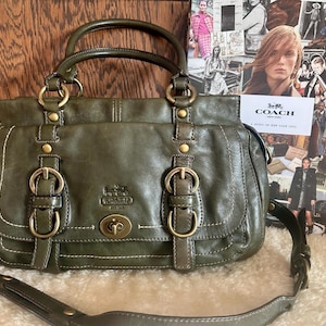 COACH Legacy 65th Garcia Black Leather Tote Bag A4 Gold