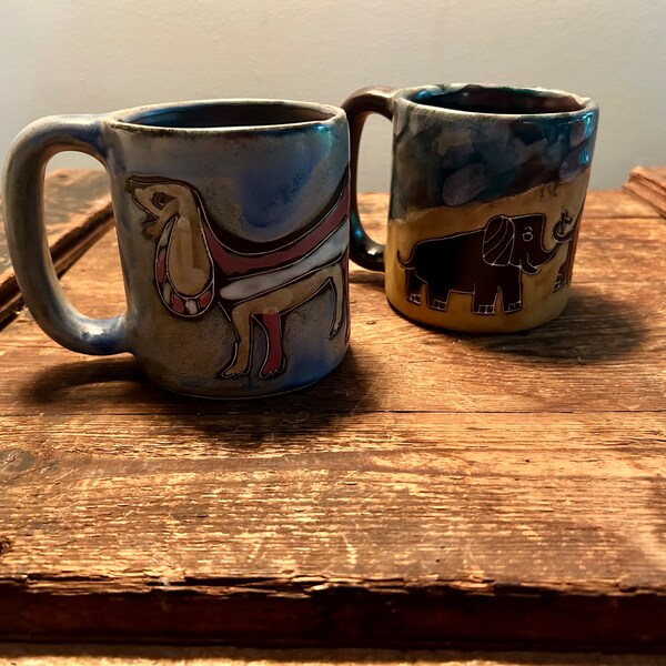 Mara Pottery Mexican Stoneware Coffee Tea Mug Cup 16 Oz (2 designs available)