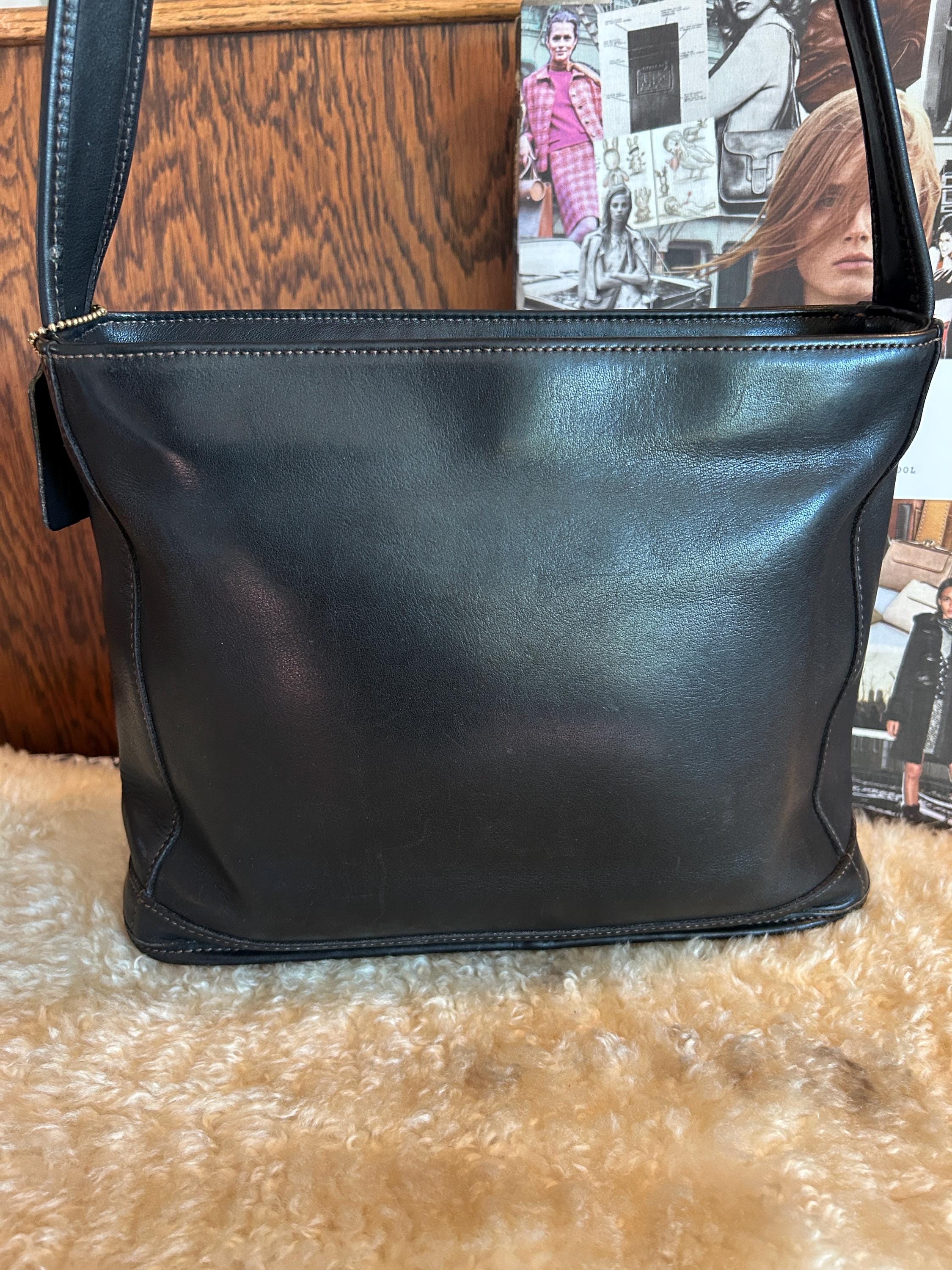 バッグ Vintage Coach Bleaker Black shoulder bag Coach Vintage 65th Anniversary Bleeker Black Leather