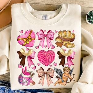 Valentine Pan Dulce Coquette Bow PNG, Funny Mexican Bread Lover PNG, Concha Pan Dulce PNG,Mexican Sweet Breads Sublimation Instant Downloads