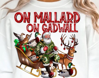 Camo Santa Png Sublimationsdesign, Santa Ente Jagd Png, Weihnachtsente Jagd Png, Stockente Ente Png, Weihnachten Png, digitaler Download