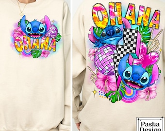 Ohana Smiley Face Png, Sublimation Design, Pocket Png,Ohana Stitch png,sublimation design,cute Stitch png,floral Stitch png,Digital download