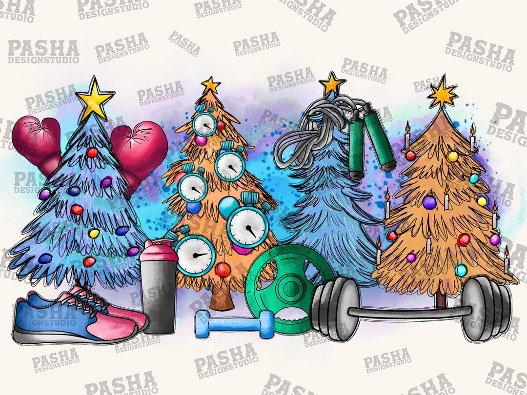 Christmas Tree Gym Png, Christmas Trees, Fitness Png, Gym Tree
