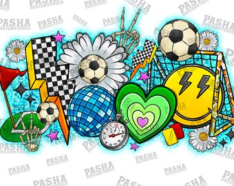 Soccer Retro, Soccer Ball, Soccer Mom, Soccer Clipart, Transparent PNG file for sublimation, Soccer Design,Soccer png, Soccer, Western png