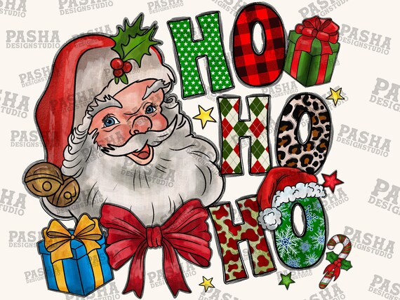 Santa Ho Ho Ho Png, Ho Ho Ho Png, Merry Christmas, Santa Png, Santa Claus  Png, Gift Png, Western png, Sublimation Png, Digital Download