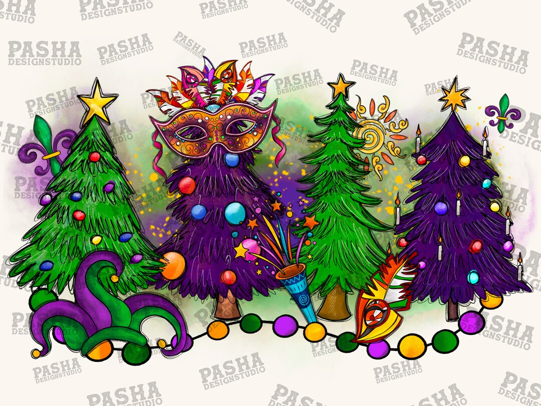 mardi gras christmas tree topper