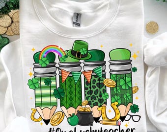 Dzień Świętego Patryka Nauczyciel Ołówek Png, Szczęśliwy Nauczyciel Png, Brokat Dzień Świętego Patryka Png, Nauczyciel Św. Patryk png, Koniczyna Png, Prezent dla nauczyciela