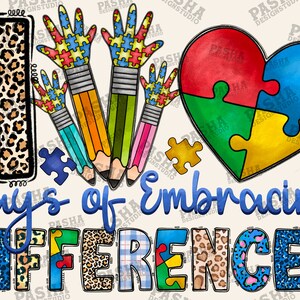 100 Days Of Embracing Differences PNG, Happy 100 Days Of School File Digital,100 Days of School Instant Download,Back To School PNG,Download