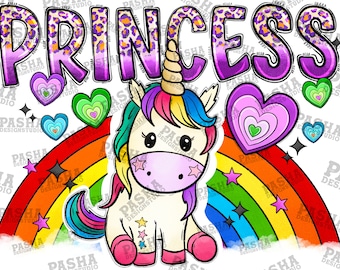 Princess unicorn png sublimation design download, cute Unicorn png, hand drawn Unicorn png, Unicorn png, sublimate designs download