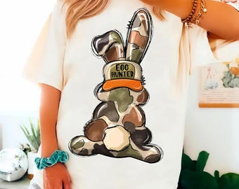 Boy Easter Bunny PNG, Egg Hunter Bunny Png, Camo Bunny Png, Boy Bunny With Backwards Hat, Retro Easter Png, Boy Easter Name, Happy Easter