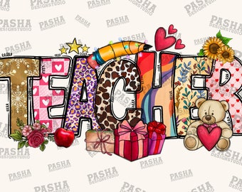 Professeur de Saint-Valentin Png, coeur, Saint-Valentin Png, professeur Png, école de la Saint-Valentin, Joyeuse Saint-Valentin, Xoxo, Sublimation Png, téléchargement numérique
