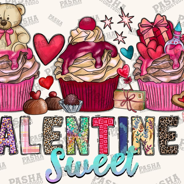 Sweet Valentine Png, Valentine Cupcakes Png, Cupcakes Png, Cupcakes Design, Happy Valentines Day, Valentine Chocolate, Sublimation Design