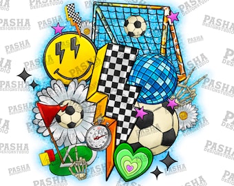 Soccer Retro, Soccer Ball, Soccer Mom, Soccer Clipart, Transparent PNG file for sublimation, Soccer Design,Soccer png, Soccer, Western png