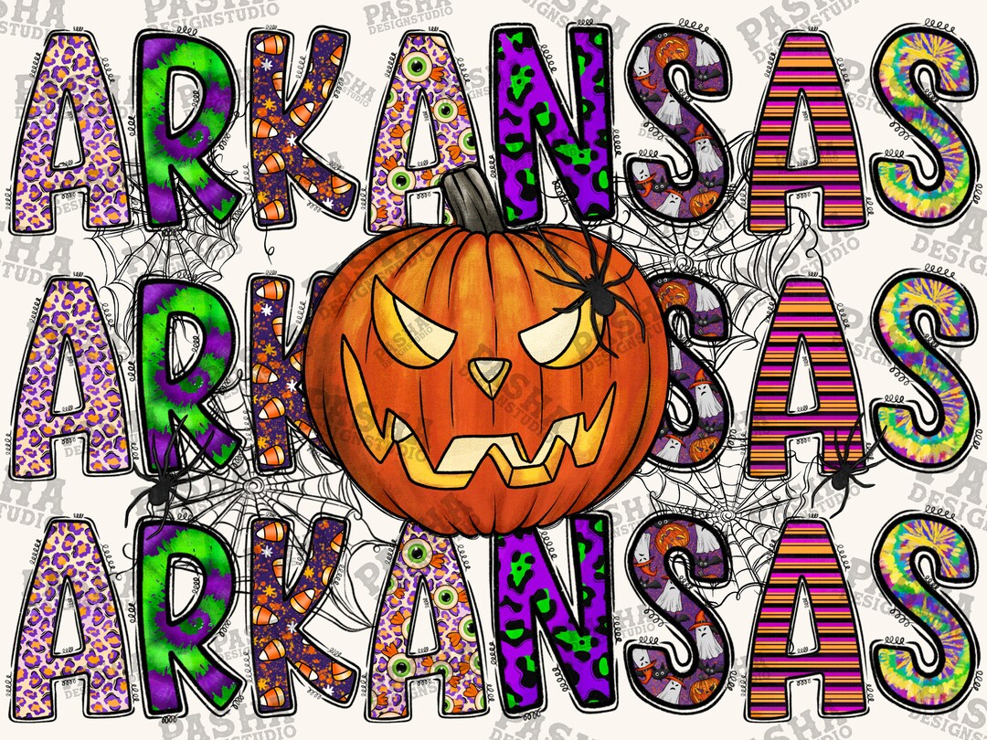 Halloween Arkansas Map Png Arkansas Halloween Pngarkansas Etsy
