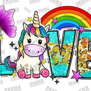 Love Unicorn png sublimation design download, cute Unicorn png, hand drawn Unicorn png, Unicorn png, sublimate designs download