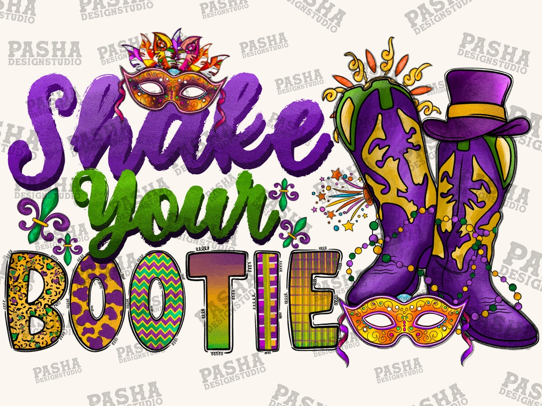 Mardi Gras Booties, Shake Your Bootie, Louisiana, Mardi Gras, PNG, PNG
