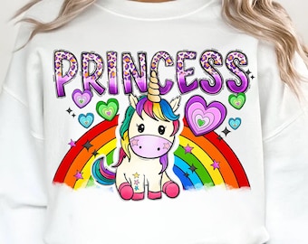Princess unicorn png sublimation design download, cute Unicorn png, hand drawn Unicorn png, Unicorn png, sublimate designs download