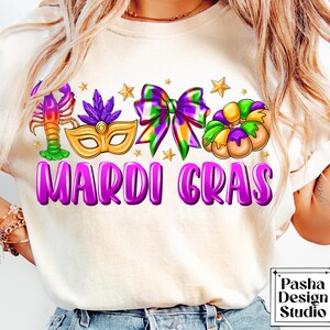 Mardi Gras Vibes PNG, Mardi Gras Png, Fleur De Lis Png, Mardi Beads Louisiana Festival Shirt Design, King Cake Png, Fat Tuesday Png