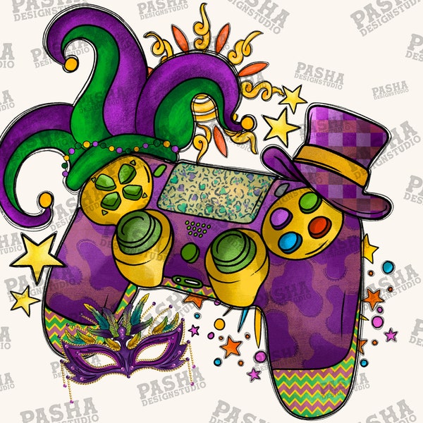 Mardi Gras gamer png, sublimation design download, Happy Mardi Gras png, Mardi Gras carnival png,Sublimation designs download,Mardi Gras png