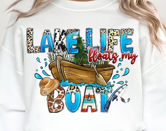 Western Lake Life Floats Mein Boot Png Sublimationsentwurf, Serape Lake Life Png, Kuhfell See Leben Png, Lager Png, Lagerleben Png Downloads