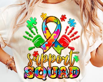 Autism Support Squad Png, Autism Awareness Ribbon Png, Autism Advocate Png, Special Education, Neurodiversity Png, Autism Puzzle Heart png