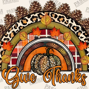 Arcoíris de agradecimiento PNG, Agradecido, Otoño PNG, Otoño PNG, Occidental, Calabaza Occidental, Diseño de sublimación, Descarga digital