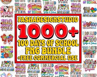 1000+ 100 Days Of School Bundle Png, 100th Days Of School Mega Bundle png, Happy 100 Days Of School Png,  100 Day Boy, 100 Day Girl