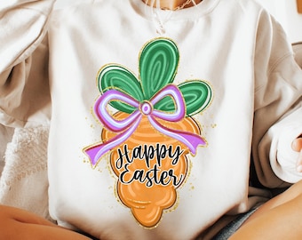 Happy easter Carrot coquette png, easter png, Brushstroke easter png, happy easter png, hand draw carrot png, preppy easter png, spring png