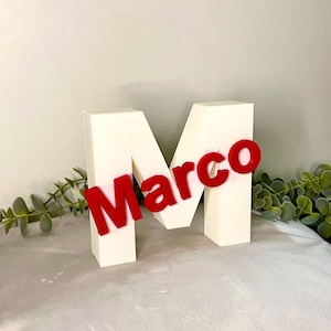 Scritta personalizzata con nome e lettera in grande - Decorazione camera con nome, regalo personalizzato, nome 3d, scritta decorativa