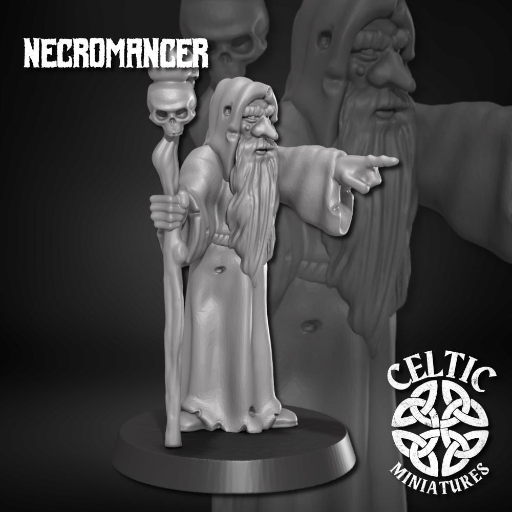 28mm Necromancer Miniature - Heroic Scale