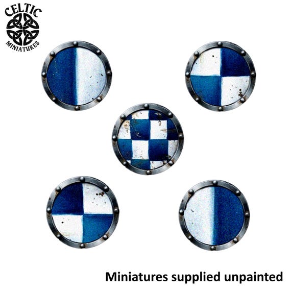 Pristine Round Shields | 28mm and 32mm Resin Bits | Fantasy Miniature Accessories | Tabletop RPG & Wargaming