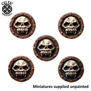 Vampire Skull Shields | 28mm and 32mm Resin Bits | Fantasy Miniature Accessories | Tabletop RPG & Wargaming