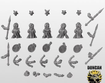 Miniature | 28mm & 32mm Resin Fantasy Warriors | Tabletop RPG | Wargaming | Unpainted