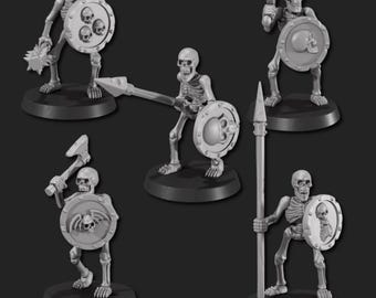 32mm Heroic Scale Skeleton Infantry Miniatures