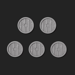 Obersta runda sköldar | 28 mm och 32 mm hartsbitar | Tillbehör för fantasyminiatyrer | Bordspels-RPG och krigsspel bild 5