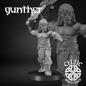 Gunther the Barbarian: 28mm Heroic Scale Miniature