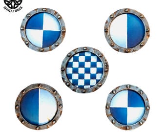 Blanco ronde verweerde schilden | 28 mm en 32 mm harsonderdelen | Fantasy miniaturen | Tabletop RPG & Wargaming