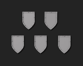 Barbarian Heater Shields Blank | 28mm and 32mm Resin Bits | Fantasy Miniatures | Tabletop RPG & Wargaming